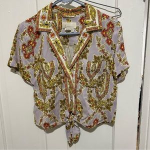 Anthropologie crop tie top